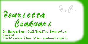 henrietta csakvari business card